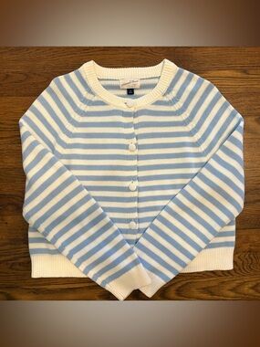 Universal Thread Light Blue & White Striped Button-Front Cardigan *NWOT*